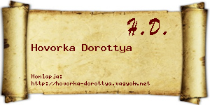 Hovorka Dorottya névjegykártya